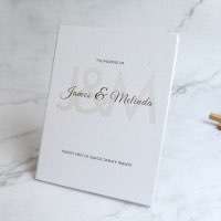 White Invitation Card With Hard Cover Thank YouCard Customized